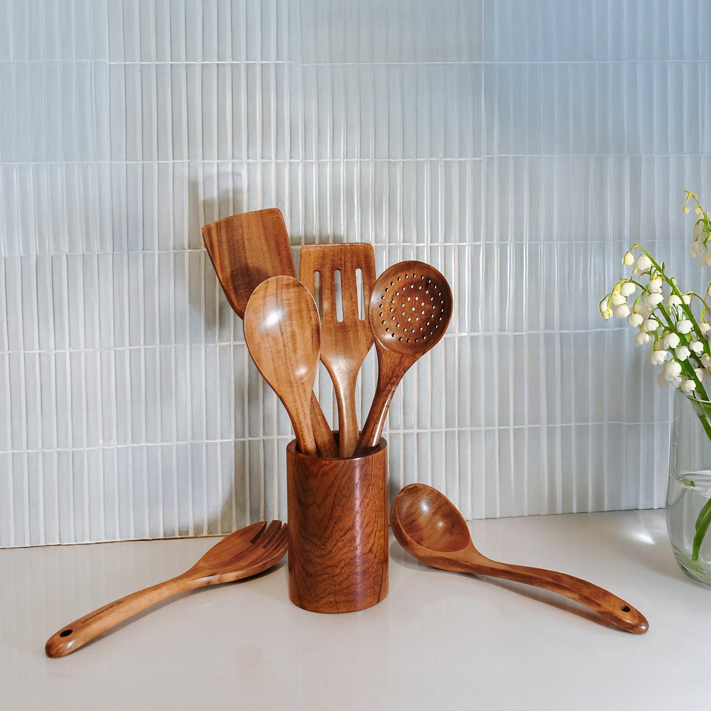 【25% OFF】Norahaven Trä Köksredskap 6-delars Set - Original