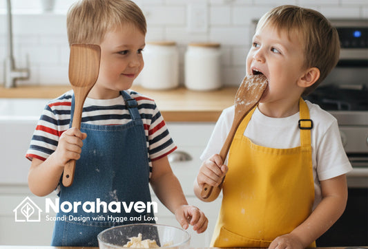 Child Biting Wooden Spoon Risky? Norahaven No-Coating Wood Utensils Safe Contrast Inferior Painted Products, Guarding Child Oral-Level Safety