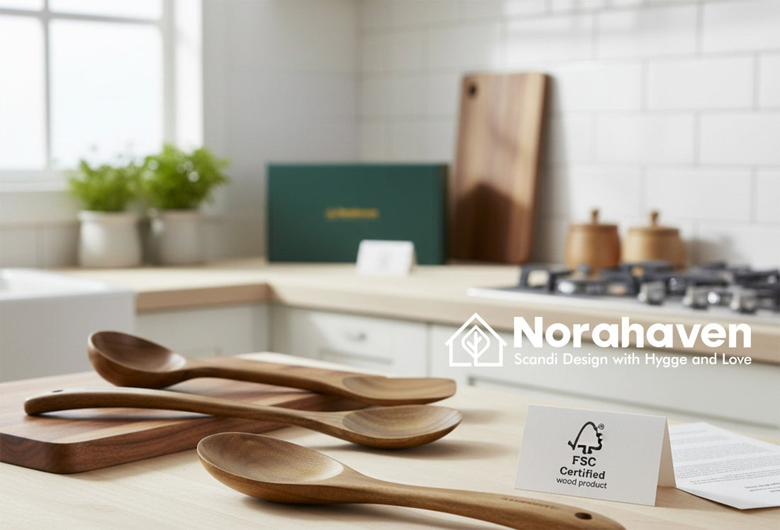 Why Reject Disposable Kitchenware? Norahaven 6-Piece Set FSC Acacia Wood Hand Craft, Elevate Durability Practice Eco Responsibility
