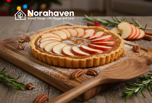 Nordic Christmas Caramel Apple Tart, Why Use Wood Kitchenware? Norahaven's Dessert Ritual