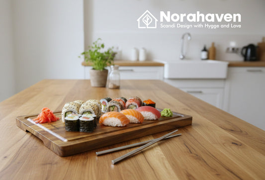 Why Do Homemade Sushi Rolls Always Fall Apart? Norahaven Wooden Cutting Board Lets You Roll Perfect Nordic Style