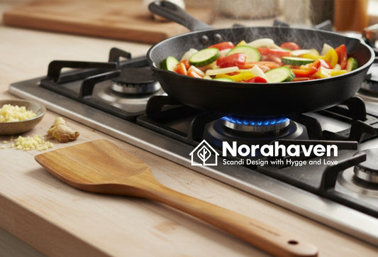 Wood Spatula, Why Stir Sweet Shrimp Zucchini No Break No Stick? Norahaven Set's Crisp Nordic Secret