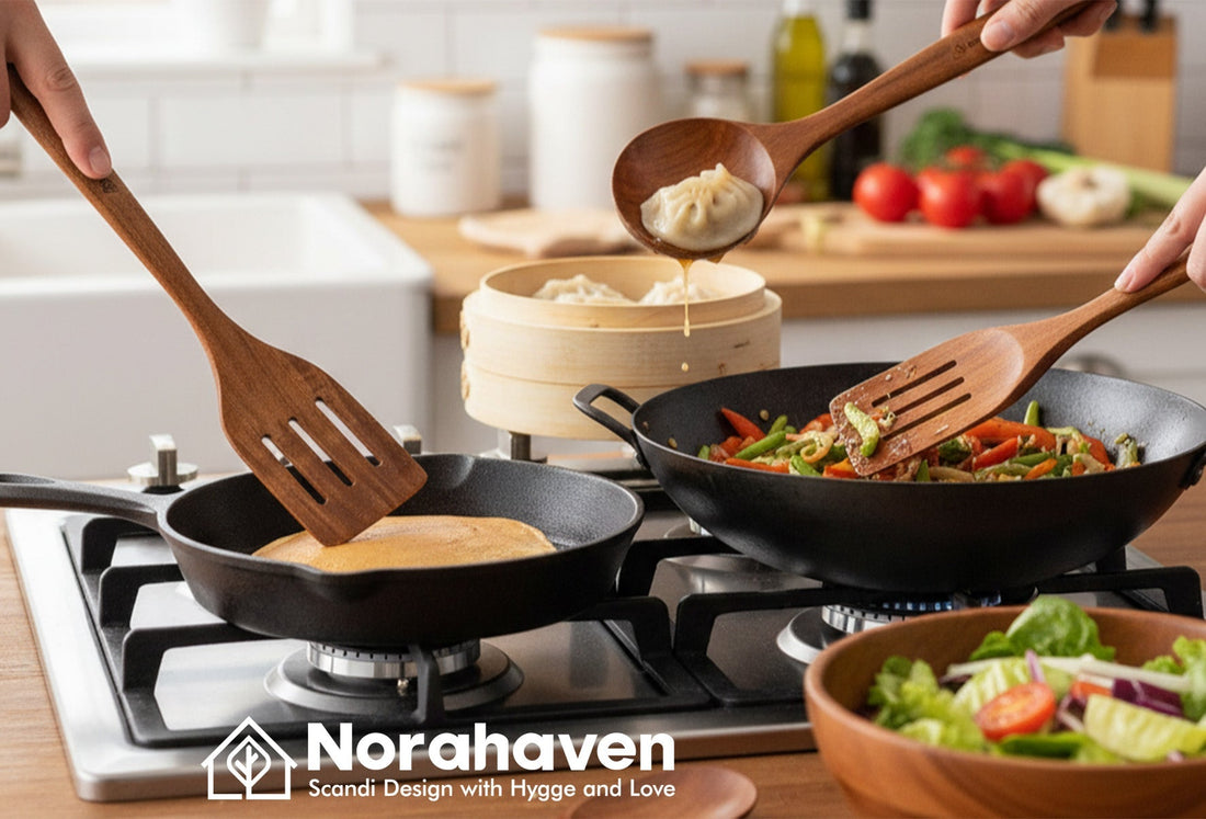 Why Do Wooden Utensils Chip and Crack So Quickly? Norahaven Acacia Wood 6-Piece Set Uses Solid Wood to Show You the Difference
