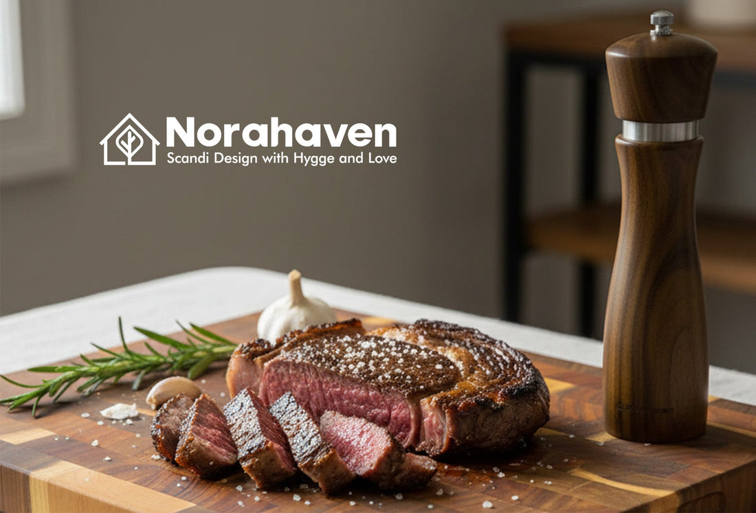 Holiday Family Gathering Hard Dish, Why Roast Steak High? Norahaven Rosewood Board Grinder's Nordic Magic