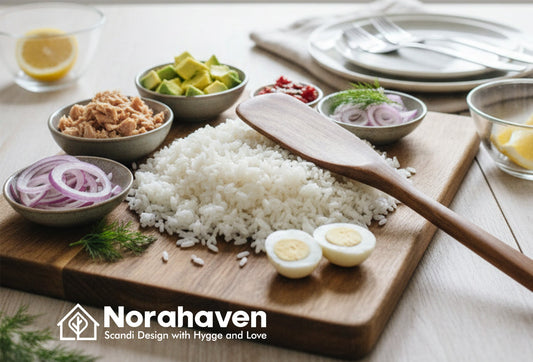 Wood Set, Why Mix Tuna Avocado Rice More Convenient? Norahaven's Nordic Secret