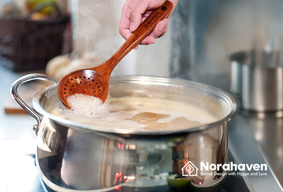 Soup Straining Always Tedious? How Norahaven Strainer+Spatula Achieves Nordic Remove Impurities Keep Fresh Precision