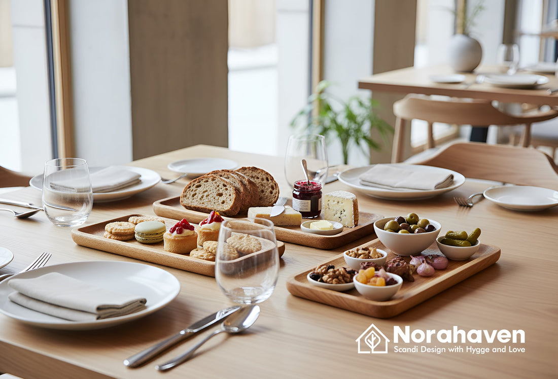 Cold Meal Plating Always Messy? How Norahaven Solid Wood Tray 1 Large 2 Small Builds Nordic Michelin-Level Visual