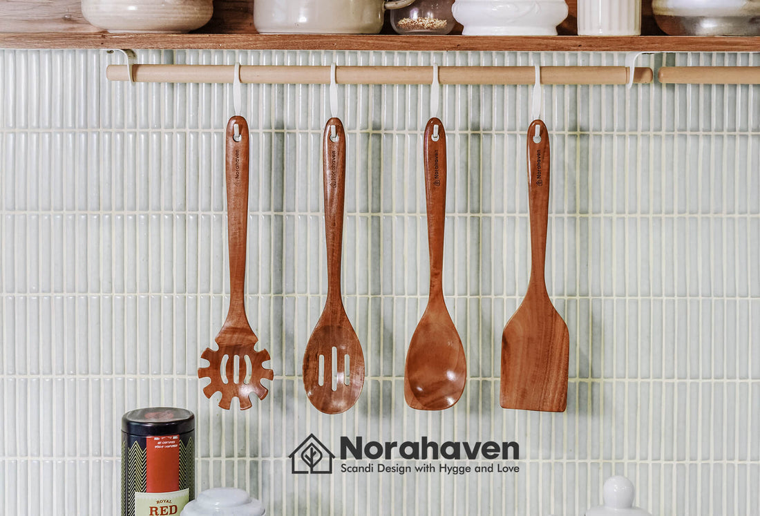 How Does Norahaven’s 4-Piece Wooden Utensil Set Create a Hygge Kitchen?