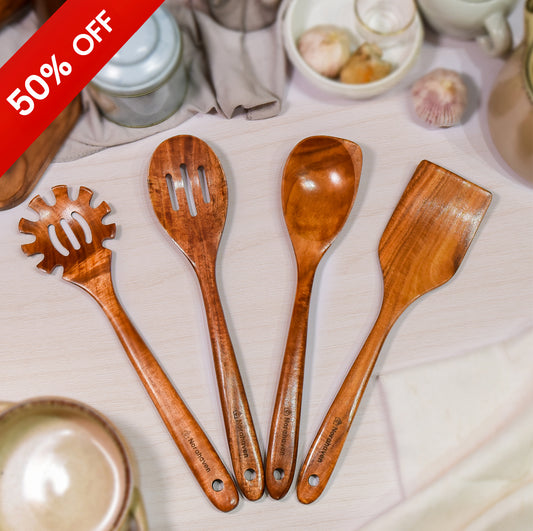 50 % rabatt på Norahaven Trä Köksredskap Tilläggsset - Komplettera Ditt Köksset