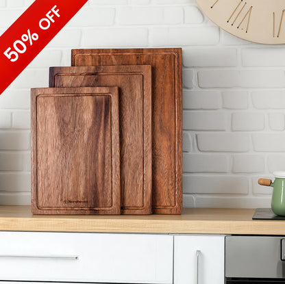 50 % rabatt på Norahavens Träskärbrädor - Tillverkad av en enda massiv träbit, icke hoplimmad 