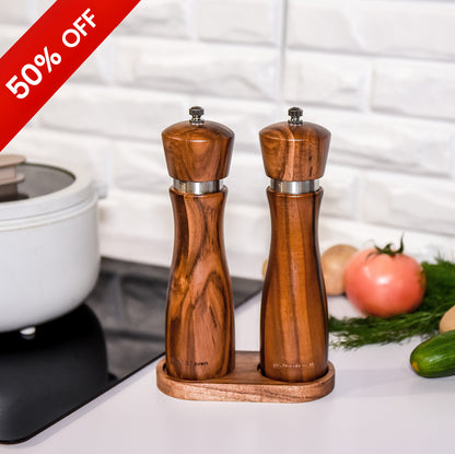 50 % rabatt på Norahaven Trä Salt- och Pepparkvarn Set