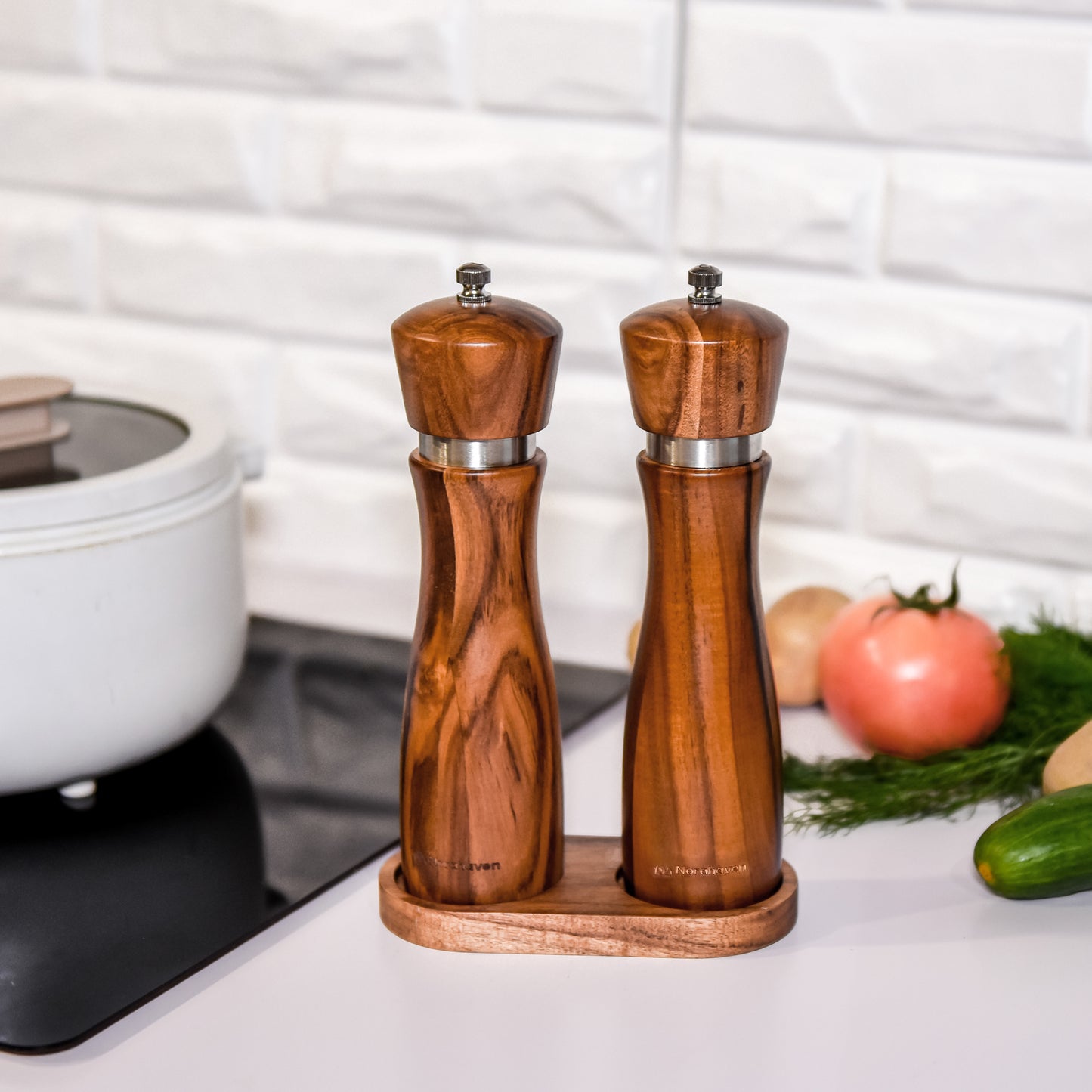 【30% OFF】Norahaven Trä Salt- och Pepparkvarn Set
