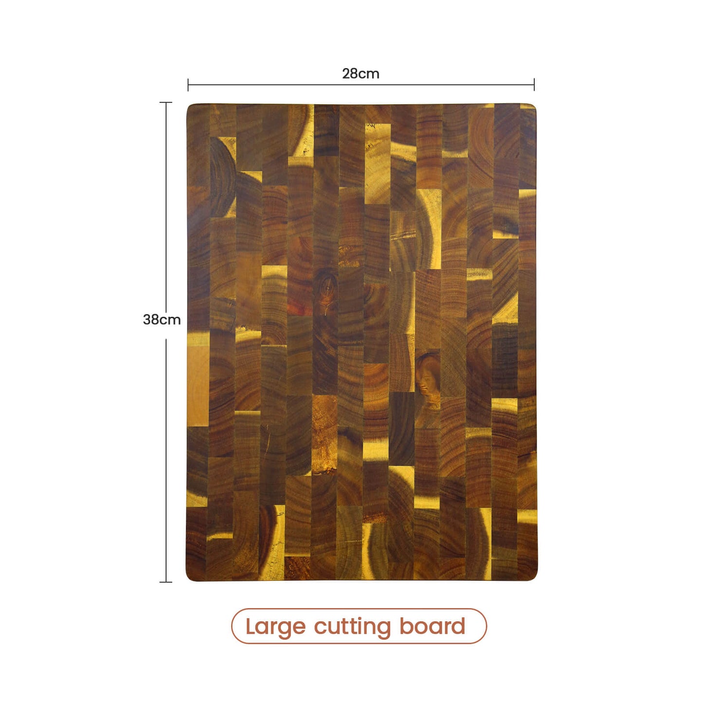 50% rabattSkärbräda i rosenträ med rutmönster och dubbelsidig ådring, perfekt för att skära kött och grönsaker och ge ditt kök en färgklick.