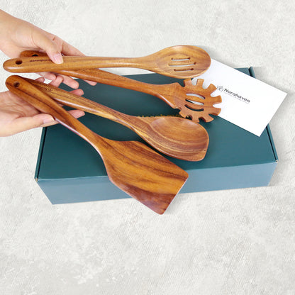 【20% OFF】Norahaven Trä Köksredskap Tilläggsset - Komplettera Ditt Köksset